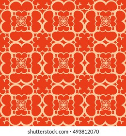 Vector Seamless Oriental Floral Pattern Background