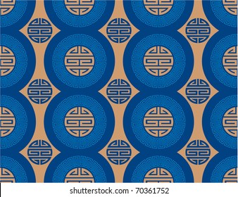 Vector Seamless Oriental Tile (background, wallpaper, pattern)