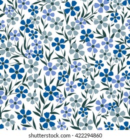 vector seamless original gentle colorful naive flower pattern, little ditsy floral backgound summer print