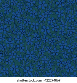 vector seamless original gentle colorful naive flower pattern, little ditsy floral backgound summer print