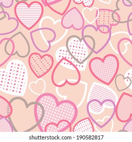 vector seamless original hearts striped doted print