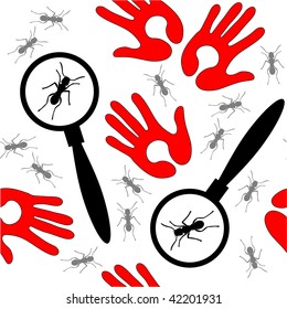 Vector. Seamless ornament with ant in color 135. More seamless see in portfolio