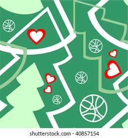 Vector. Seamless ornament with christmas tree in color 103. More seamless see in portfolio