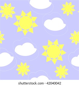 Vector. Seamless ornament with clouds  in color 131. More seamless see in portfolio