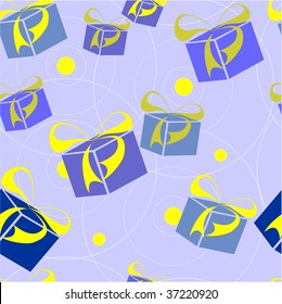 Vector. Seamless ornament with gift box set  in color  24. More seamless see in portfolio
