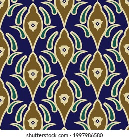 Ornamento vectorial sin fisuras de estilo clásico islámico. Papel de escritorio y patrón con florales geométricos de manera oriental. Plantilla para la decoración.