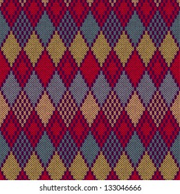 Vector Seamless Ornament Pattern. Knitting swatch