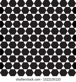 Vector seamless ornament with polygons black and white