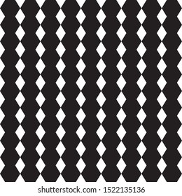 Vector seamless ornament with polygons black and white