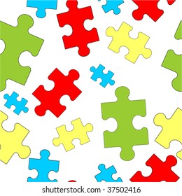 Vector. Seamless ornament puzzle in color  32. More seamless see in portfolio