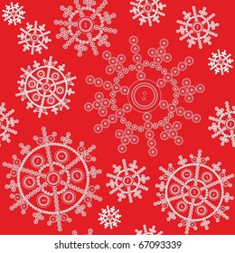 Vector. Seamless ornament snowflake  in color 482
