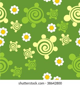 Vector. Seamless ornament turtle in color 58. More seamless see in portfolio