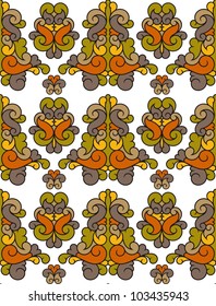 Papel tapiz de ornamento vectorial sin fisuras, fondo retro en estilo vintage.