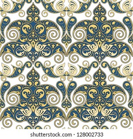 Vector seamless ornament wallpaper, retro background in vintage style.