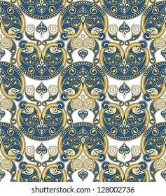 Vector seamless ornament wallpaper, retro background in vintage style.
