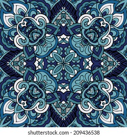 Vector seamless ornamental floral pattern texture