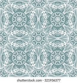 Vector seamless ornamental lace pattern. Mandala pattern.