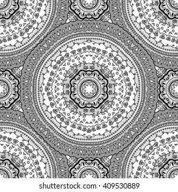 Vector seamless ornamental lace pattern. Mandala pattern.