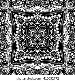 Vector seamless ornamental lace pattern. Mandala pattern.
