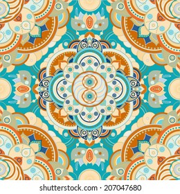 Vector seamless ornamental pattern in ethnic style.