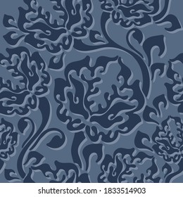 Vector seamless ornamental pattern with floral elemenrs