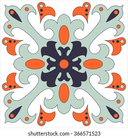 Vector seamless ornamental tile background. Italian style. Vector illustration can be used for desktop wallpaper or frame for a wall hanging or poster,for pattern fills, surface textures, textile.