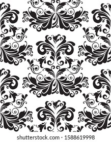 Vector seamless ornate baroque pattern