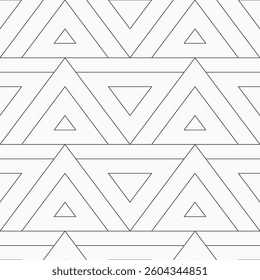 Vector seamless outline geometric pattern with triangles. Repeating geometric tiles. Monochrome vector simple background. Geometric shapes vector pattern.