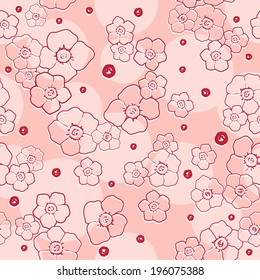 vector seamless outlined flower dots print