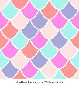Vector seamless overlapping pattern, fish scale print. Beautiful asian style design for textile, wallpaper, wrapping paper.