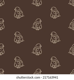 Vector seamless owl pattern. Can be used for Christmas or New Year packaging, cards