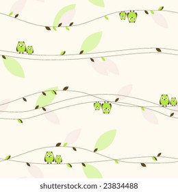 Vector seamless with owls.