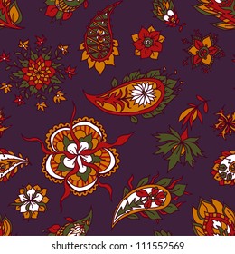 Vector seamless paisley background