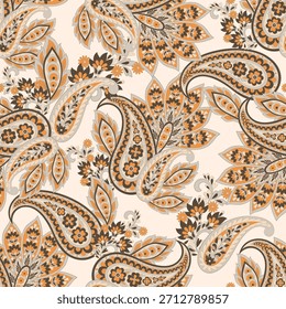 Patrón floral de Paisley sin fisuras de Vector 