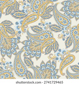 Vector Seamless Paisley Floral Pattern 