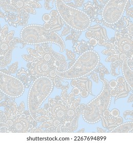 Vector seamless paisley pattern. Vintage flowers background. Decorative ornament backdrop for fabric, textile, wrapping paper, card, invitation, wallpaper, web design