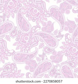 Patrón paisley sin fisuras del vector. Flores de época. Fondo decorativo de adorno para tela, textil, papel envolvente, tarjeta, invitación, papel pintado, diseño web