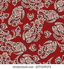 Vector seamless paisley pattern. Vintage flowers background. Decorative ornament backdrop for fabric, textile, wrapping paper, card, invitation, wallpaper, web design