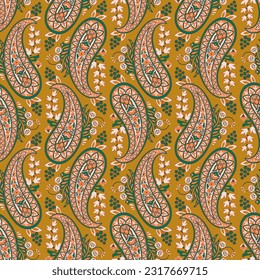 Vector seamless paisley pattern. Vintage flowers background. Decorative ornament backdrop for fabric, textile, wrapping paper, card, invitation, wallpaper, web design