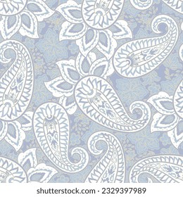 Patrón paisley sin fisuras del vector. Flores de época. Fondo decorativo de adorno para tela, textil, papel envolvente, tarjeta, invitación, papel pintado, diseño web
