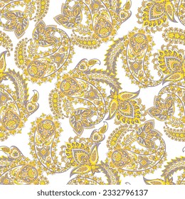 Vector seamless paisley pattern. Vintage flowers background. Decorative ornament backdrop for fabric, textile, wrapping paper, card, invitation, wallpaper, web design
