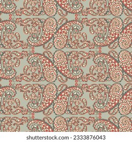 Vector seamless paisley pattern. Vintage flowers background. Decorative ornament backdrop for fabric, textile, wrapping paper, card, invitation, wallpaper, web design