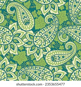 Vector seamless paisley pattern. Vintage flowers background. Decorative ornament backdrop for fabric, textile, wrapping paper, card, invitation, wallpaper, web design