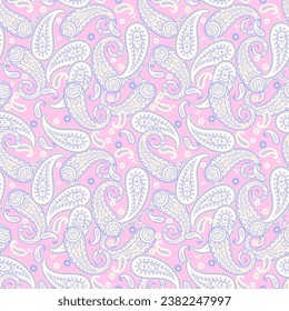 Patrón paisley sin fisuras del vector. Flores de época. Fondo decorativo de adorno para tela, textil, papel envolvente, tarjeta, invitación, papel pintado, diseño web