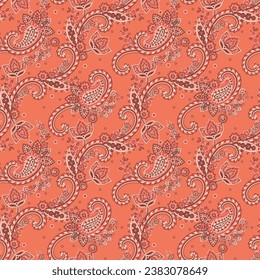 Vector seamless paisley pattern. Vintage flowers background. Decorative ornament backdrop for fabric, textile, wrapping paper, card, invitation, wallpaper, web design