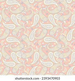 Patrón paisley sin fisuras del vector. Flores de época. Fondo decorativo de adorno para tela, textil, papel envolvente, tarjeta, invitación, papel pintado, diseño web