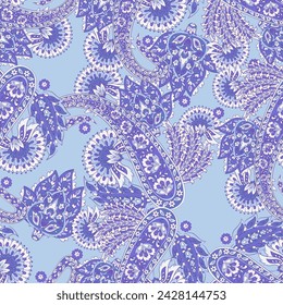 Vector seamless paisley pattern. Vintage flowers background. Decorative ornament backdrop for fabric, textile, wrapping paper, card, invitation, wallpaper, web design