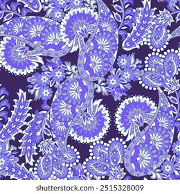 Patrón de paisley sin costuras de Vector. Fondo de flores de Antiguas. Fondo decorativo del ornamento para la tela, materia textil, papel de embalaje, tarjeta, invitación, Fondo de pantalla, Diseño web