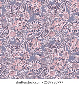 Patrón de paisley sin costuras de Vector. Fondo de flores de Antiguas. Fondo decorativo del ornamento para la tela, materia textil, papel de embalaje, tarjeta, invitación, Fondo de pantalla, Diseño web