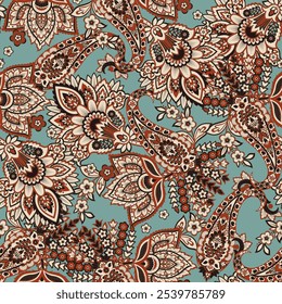 Nahtloses Paisley-Muster. Vintage Blumen Hintergrund. Dekorative Ornament Hintergrund für Stoff, Textil, Umschlagpapier, Karte, Einladung, Tapete, Web-Design